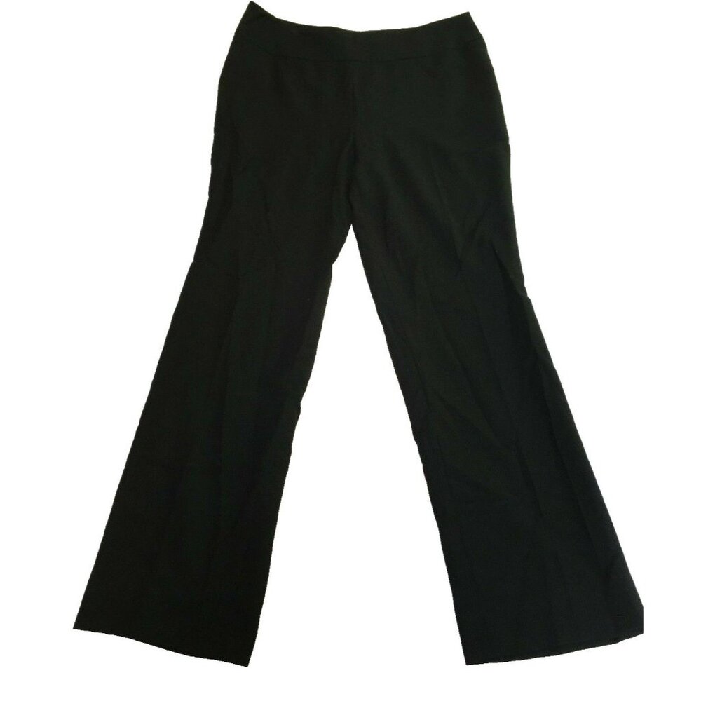 Akris Womens Mid-Rise Straight-Leg Knit Dress Pants Size 8 Black Side Zip Wool